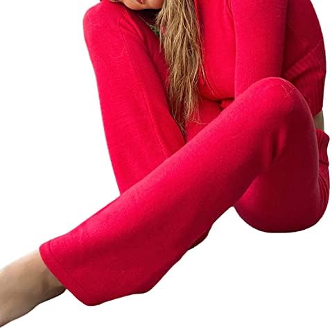 Amazon.com: Women Ribbed Knit 2 Piece Outfits Long Sleeve